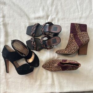 Leopard Print Ankle Boots, BCBg Suede heels, Vince Camuto heeled sandal